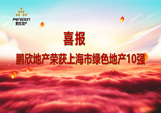 喜報：鵬欣地産榮獲上海市綠色地産10強