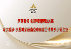 示範引領 創建和諧勞動關系——南京鵬欣•水遊城榮獲南京市和諧勞動關系示範企業